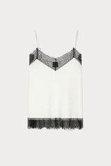 CIMA WHITE SATIN LACE TOP