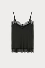 CIMA BLACK SATIN LACE TOP