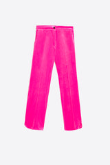ORNELLA PINK VELOUR TROUSERS