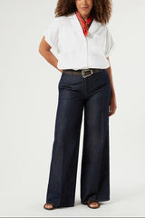 CURVA COTTON LINEN DENIM JEANS