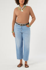 ZIGRINO STRETCH DENIM BARREL-LEG JEANS