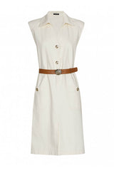 CREAM UNLINED COTTON DRESS