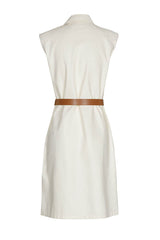 CREAM UNLINED COTTON DRESS