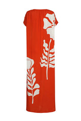 LONG VISCOSE PRINTED DRESS