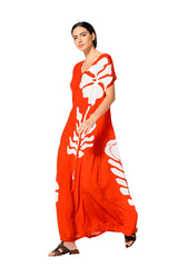 LONG VISCOSE PRINTED DRESS