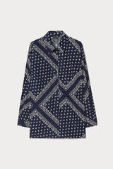 FUXIA BLUE COTTON POPLIN TUNIC