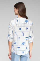 FRANCINA MARINE PRINT BLOUSE
