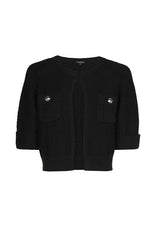 BLACK COTTON MIX CARDIGAN