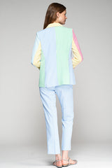 TIFFANY BLUE STRIPED TROUSERS