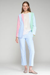 TIFFANY BLUE STRIPED TROUSERS