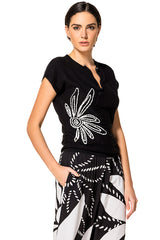 EMBROIDERED COTTON MIX TOP