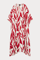 ESPOSTO RED PRINTED KAFTAN DRESS