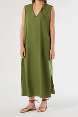 ORA GREEN COTTON DRESS