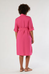 BASCHI PINK COTTON POPLIN DRESS