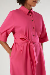 BASCHI PINK COTTON POPLIN DRESS