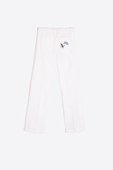 THAIS EMBROIDERED RIBBON WHITE TROUSERS