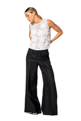 OFF WHITE CROCHET FLOWER TOP