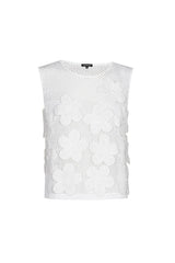 OFF WHITE CROCHET FLOWER TOP