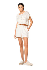 CREAM STRUCTURED COTTON SWEATER