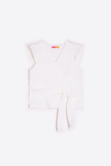 RUFFLED CROSSED BLOUSE