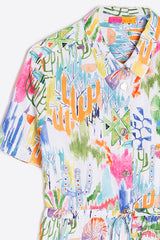 EVELINE MARINE WATERCOLOR DRESS