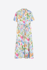 EVELINE MARINE WATERCOLOR DRESS