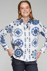 ISA BLUE ROSETTE SHIRT