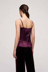 LILIA BURDUNGY LINGERIE-STYLE SILK SATIN TOP