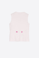ELEANOR WHITE FITTED VEST