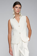 ELEANOR WHITE FITTED VEST