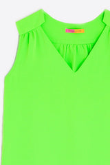 MARIE NEON GREEN SLEEVELESS TOP