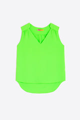 MARIE NEON GREEN SLEEVELESS TOP