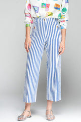 DORIN STRIPED STRAIGHT TROUSERS