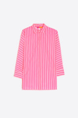 LOUISA NEON PINK STRIPED BLOUSE