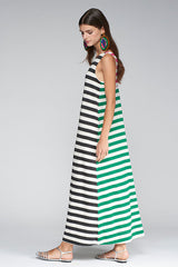 ZINA STRIPED LUREX LONG DRESS