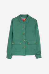OLIVIA STRIPED EMBROIDERED BACK OVERSHIRT