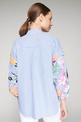 UMA STRIPED EMBROIDERED SLEEVE SHIRT