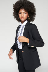 BLACK KNIT BLAZER