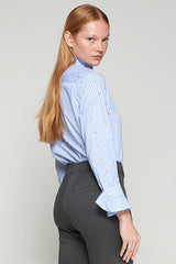 MULTICOLOURED STRASS STRIPED SHIRT