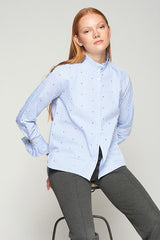 MULTICOLOURED STRASS STRIPED SHIRT