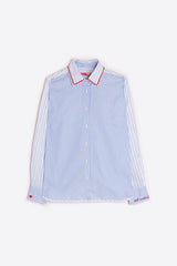 HEART EMBROIDERY LIGHT BLUE SHIRT