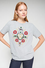 EQUESTRIAN EMBROIDERY GREY T-SHIRT