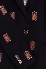 GADEA EMBROIDERY PUNTO ROMA NEGRO JACKET