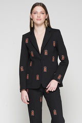 GADEA EMBROIDERY PUNTO ROMA NEGRO JACKET