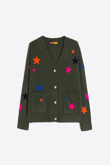 MULTICOLOR STARS GREEN CARDIGAN