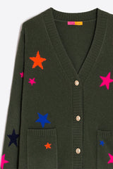 MULTICOLOR STARS GREEN CARDIGAN
