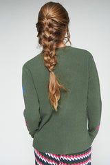 MULTICOLOR STARS GREEN CARDIGAN