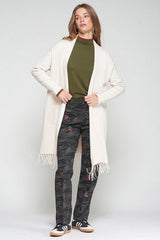 BOHO-CHIC EMBROIDERED FRINGE CARDIGAN