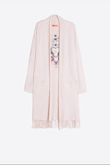 BOHO-CHIC EMBROIDERED FRINGE CARDIGAN