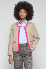 MILANO BEIGE PINK KNITWEAR CARDIGAN